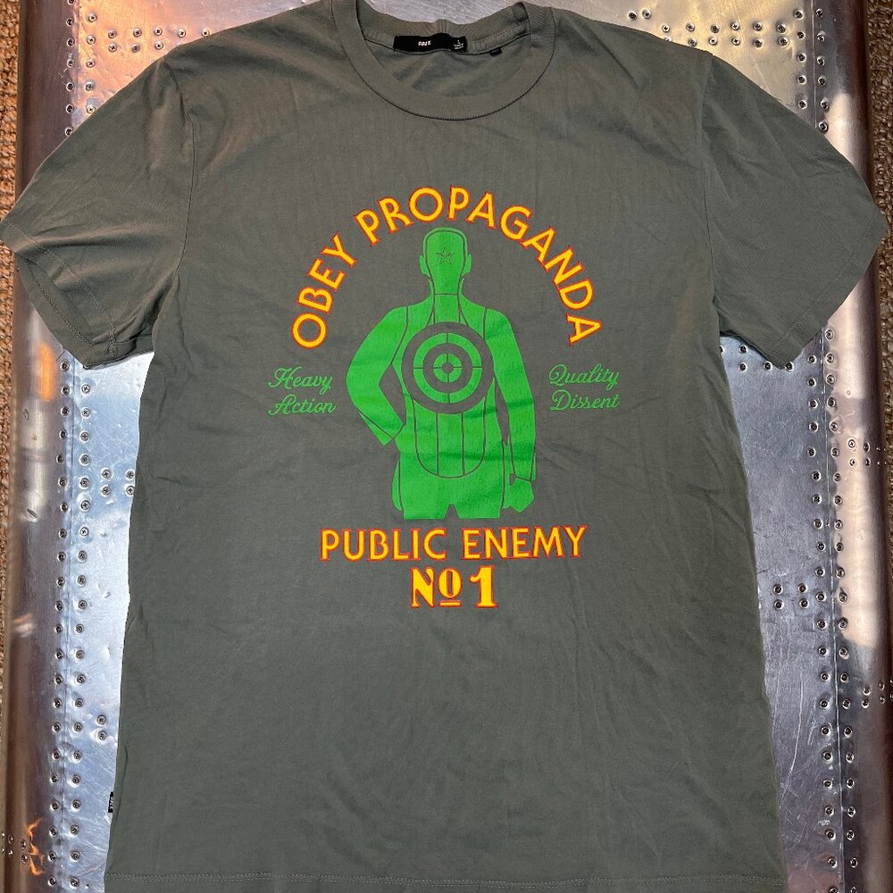 Obey x Public Enemy T-Shirt Tee Propaganda Merch Large Band No 1 Rare Sold Out
